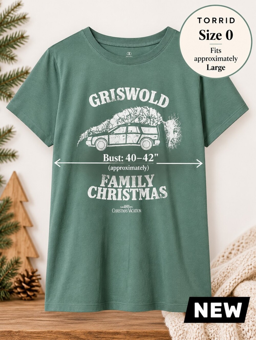 New Torrid Griswold Family Christmas Graphic Tee Green Size  Large (0)